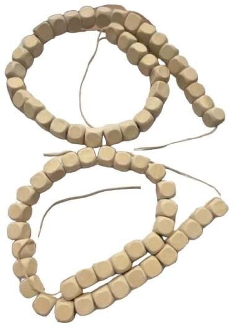 Crafters Square Wood Bead Garland Unfinished Square Beads